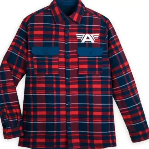 Captain America Plaid Shacket For Adults