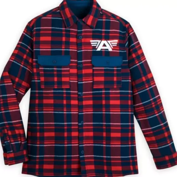 Captain America Plaid Shacket For Adults