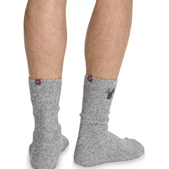Mickey Mouse Socks For Men By Barefoot Dreams – Light Gray